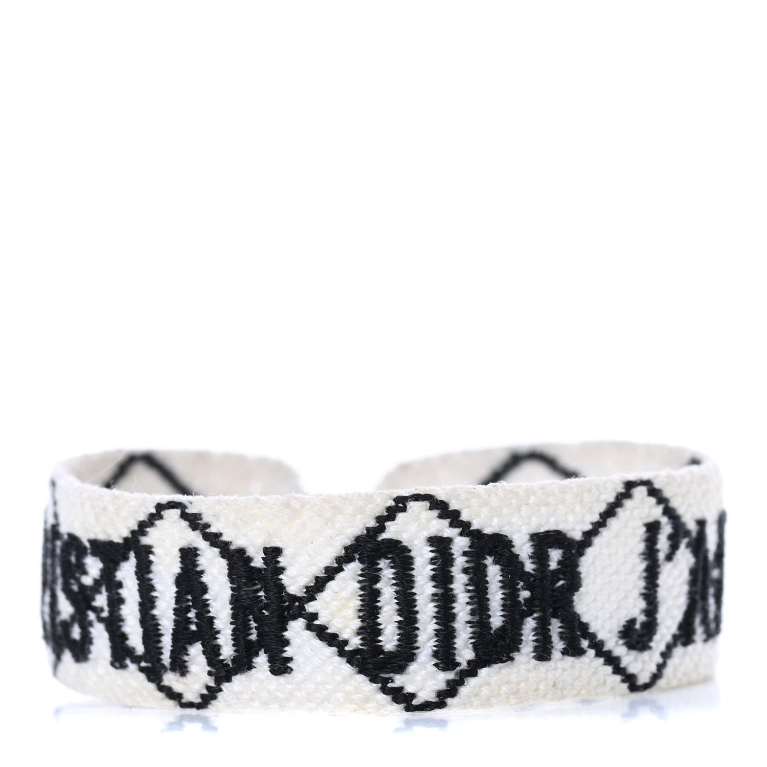 Christian Dior Woven Cotton J'Adior Friendship Bracelet White Black 1 of 5