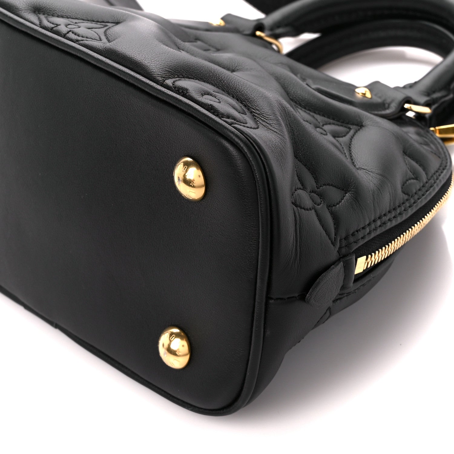 Louis Vuitton Calfskin Bubblegram Alma BB Black 9 of 9