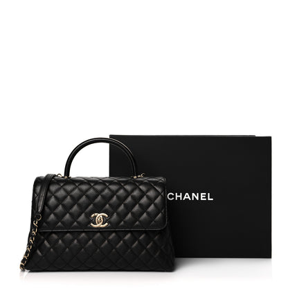 Chanel Caviar Quilted Medium Coco Handle Flap Black 8 of 8