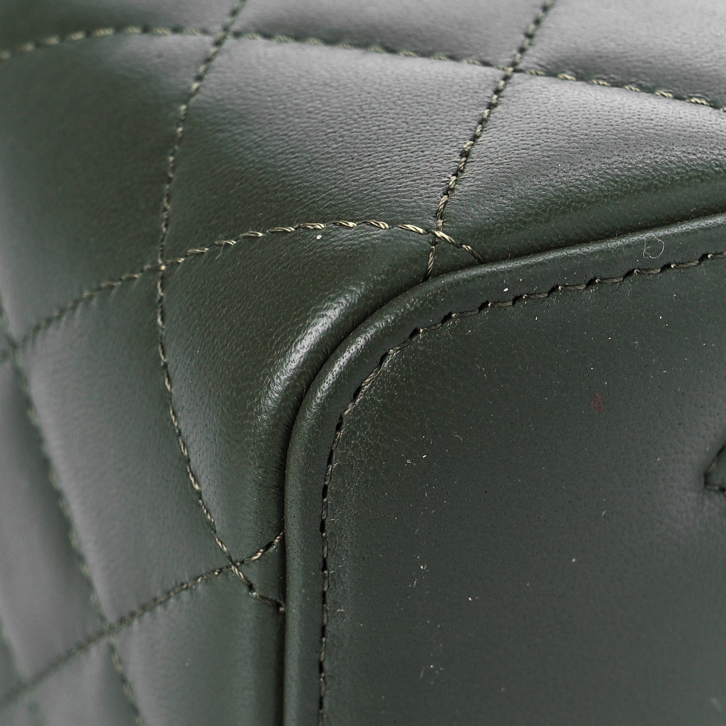 Lambskin Quilted Pick Me Up Vanity Case Khaki