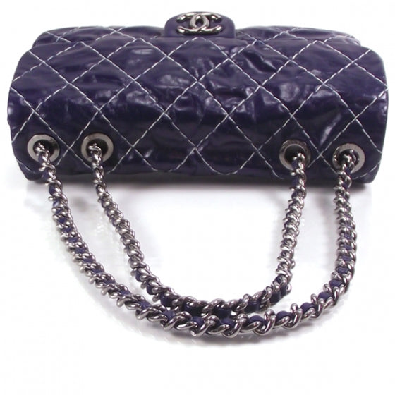 Washed Leather Stitched Medium Flap