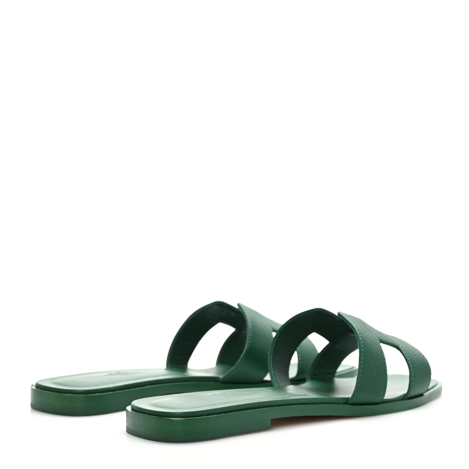 Hermes Epsom Oran Sandals 38.5 Vert Emeraude 3 of 9