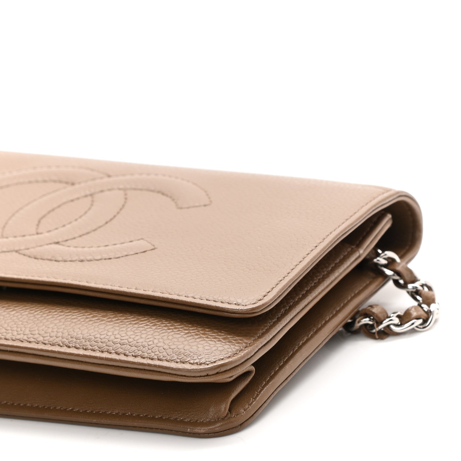 Chanel Caviar Timeless CC Wallet On Chain WOC Brown 11 of 12