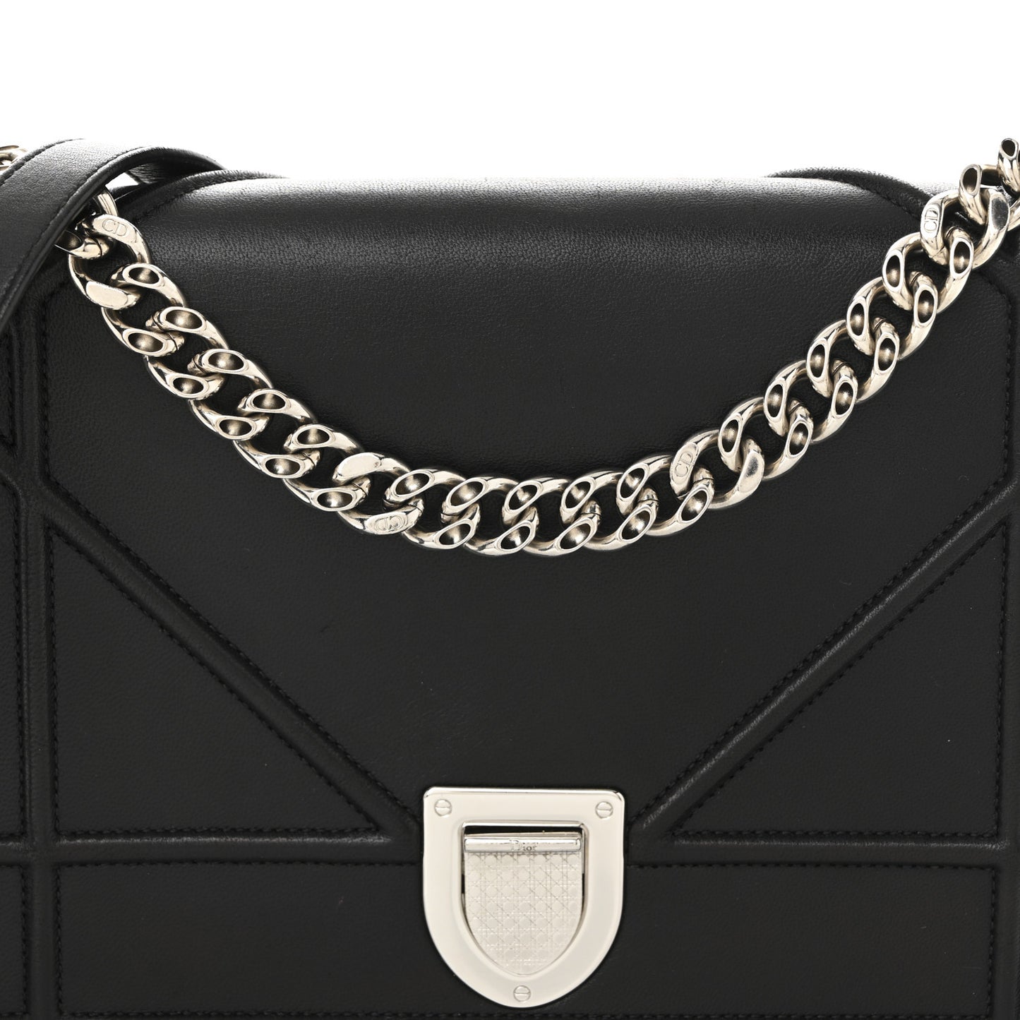 Lambskin Medium Diorama Flap Bag Black