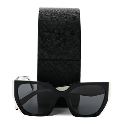 Prada Square Sunglasses SPR 15W Black White 8 of 8