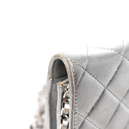 Chanel Metallic Lambskin Quilted Wallet On Chain WOC Silver 19 of 19