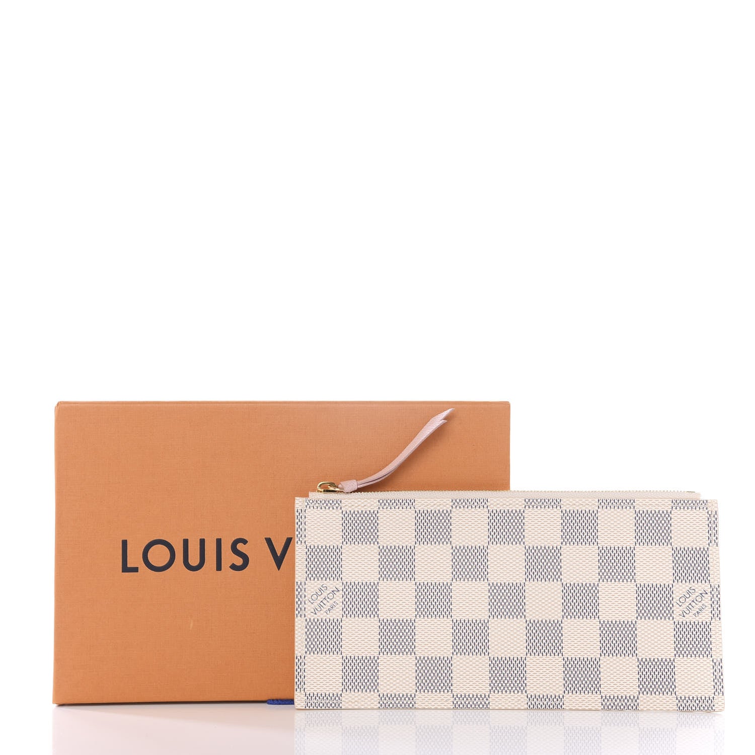 Louis Vuitton Damier Azur Felicie Chain Wallet Zippered Insert Rose Ballerine 7 of 7