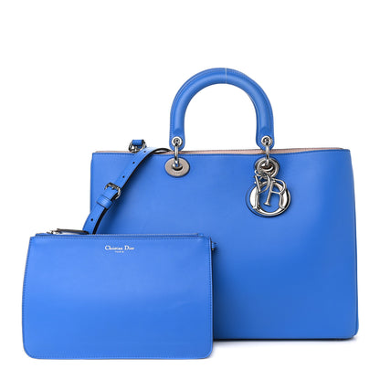 Christian Dior Smooth Calfskin Large Diorissimo Tote Blue 1 of 13