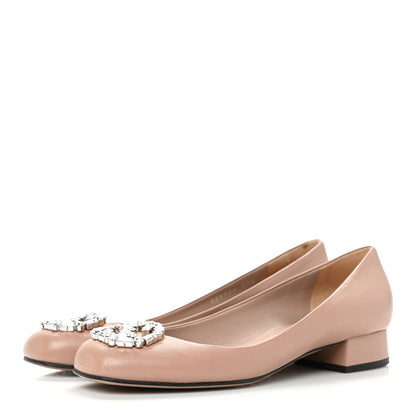 Gucci Nappa Crystal Interlocking G Ballet Flats 39.5 Dark Cipria 3 of 8