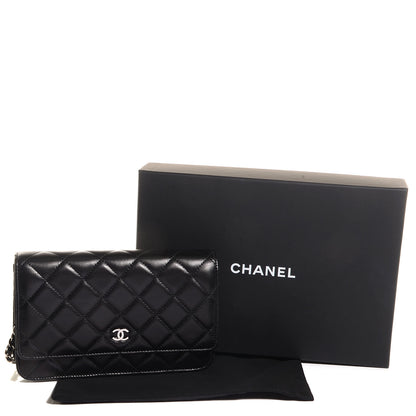 Chanel Lambskin Quilted Wallet On Chain WOC Black 5 of 9