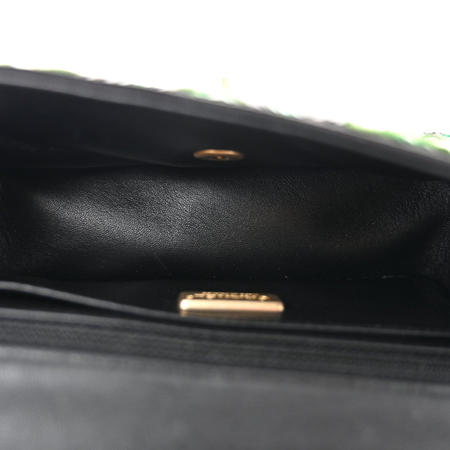 Sequin Mosaic Mini Rectangular Flap Green Black