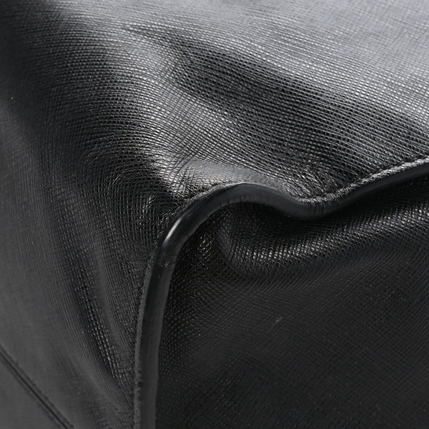 Double Zip Saffiano Tote Black