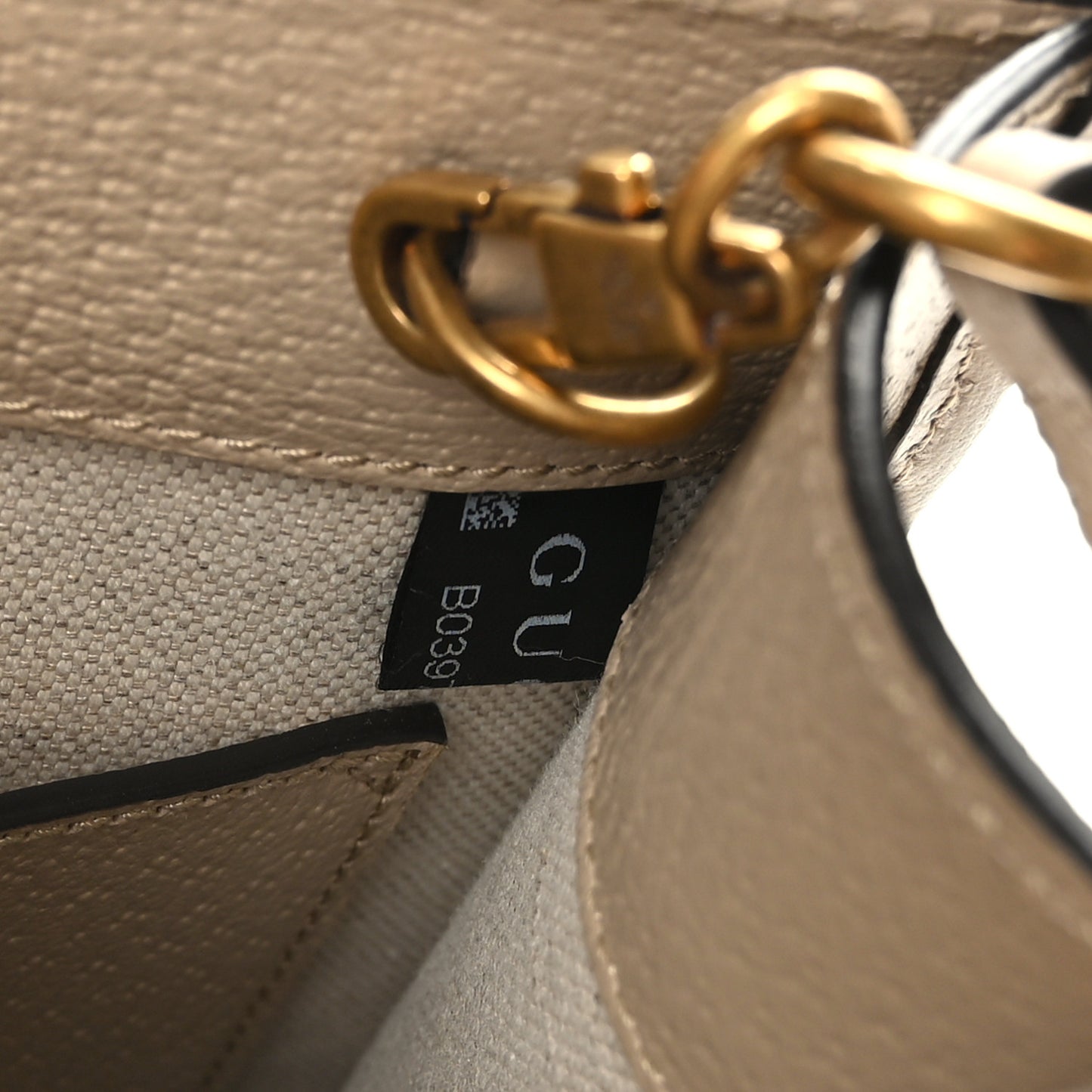 GG Supreme Monogram Textured Dollar Calfskin Mini Retro Interlocking G Tote Bag Beige Mystic White Oatmeal