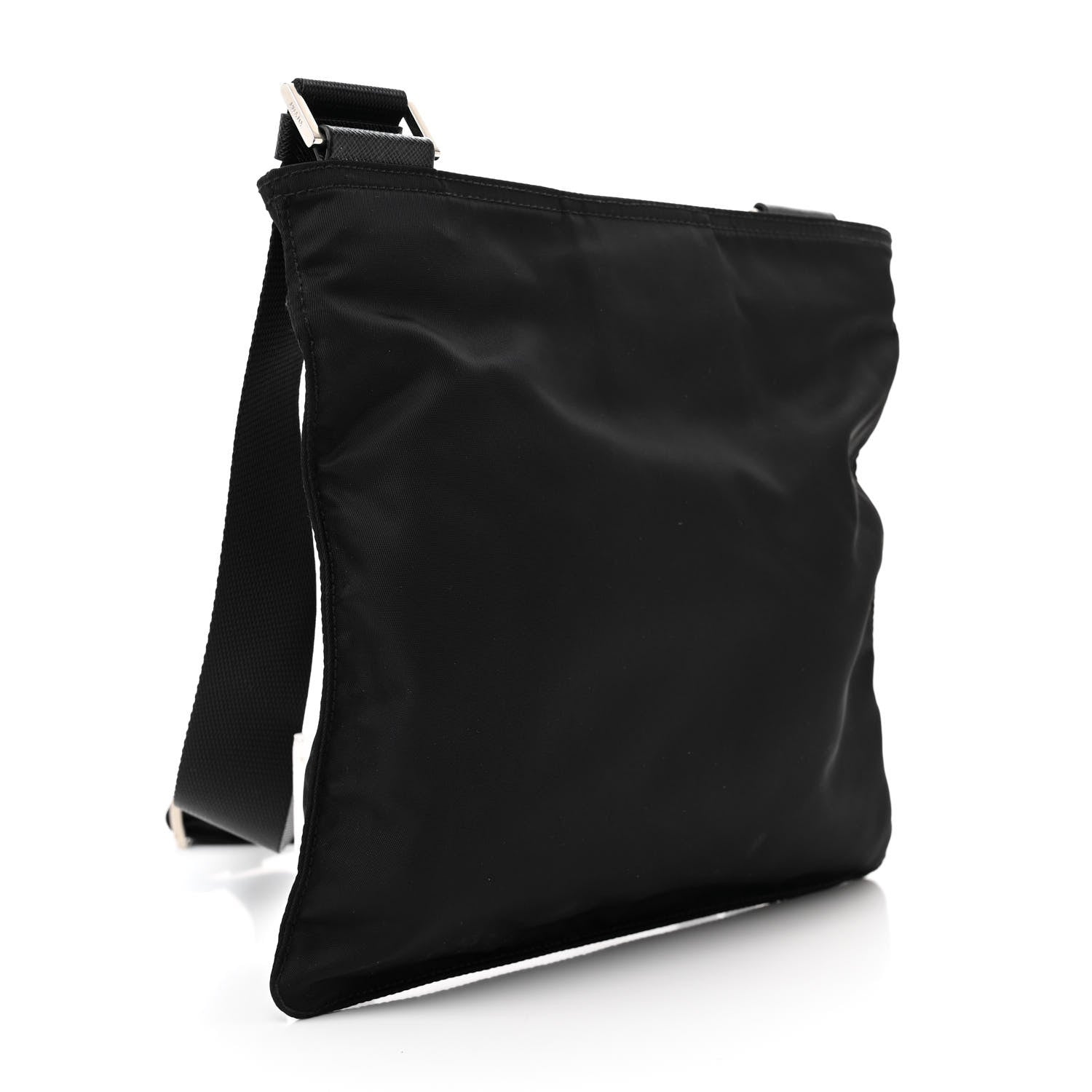 Prada Nylon Vela Flat Messenger Bag Black 3 of 11