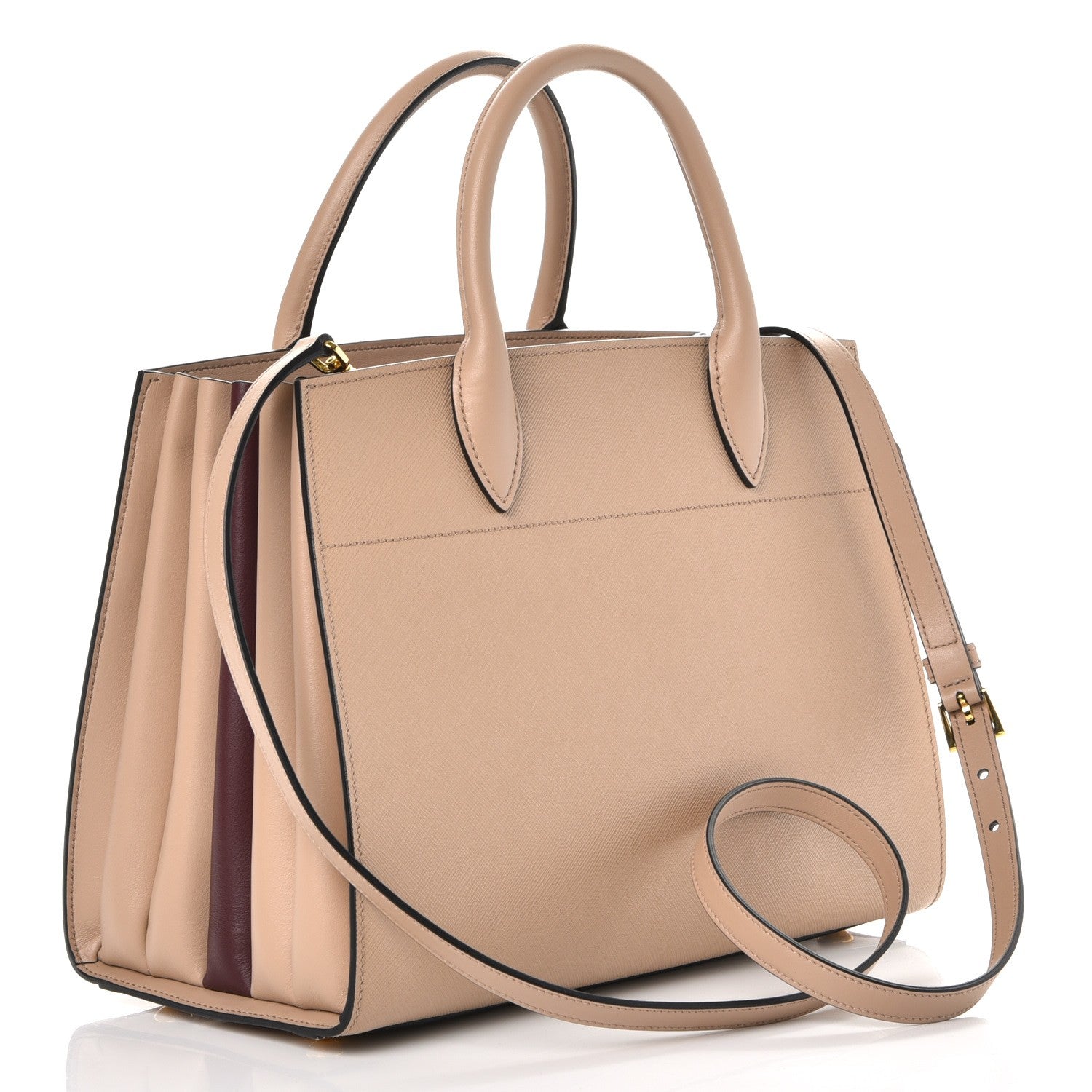 Prada Saffiano City Calfskin Bibliothèque Top Handle Cammeo Granato 4 of 9