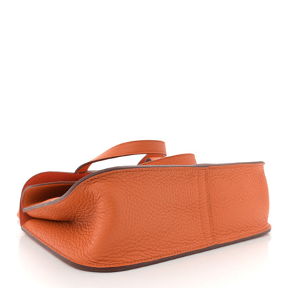 Hermes Taurillon Clemence Halzan 25 Orange 4 of 10