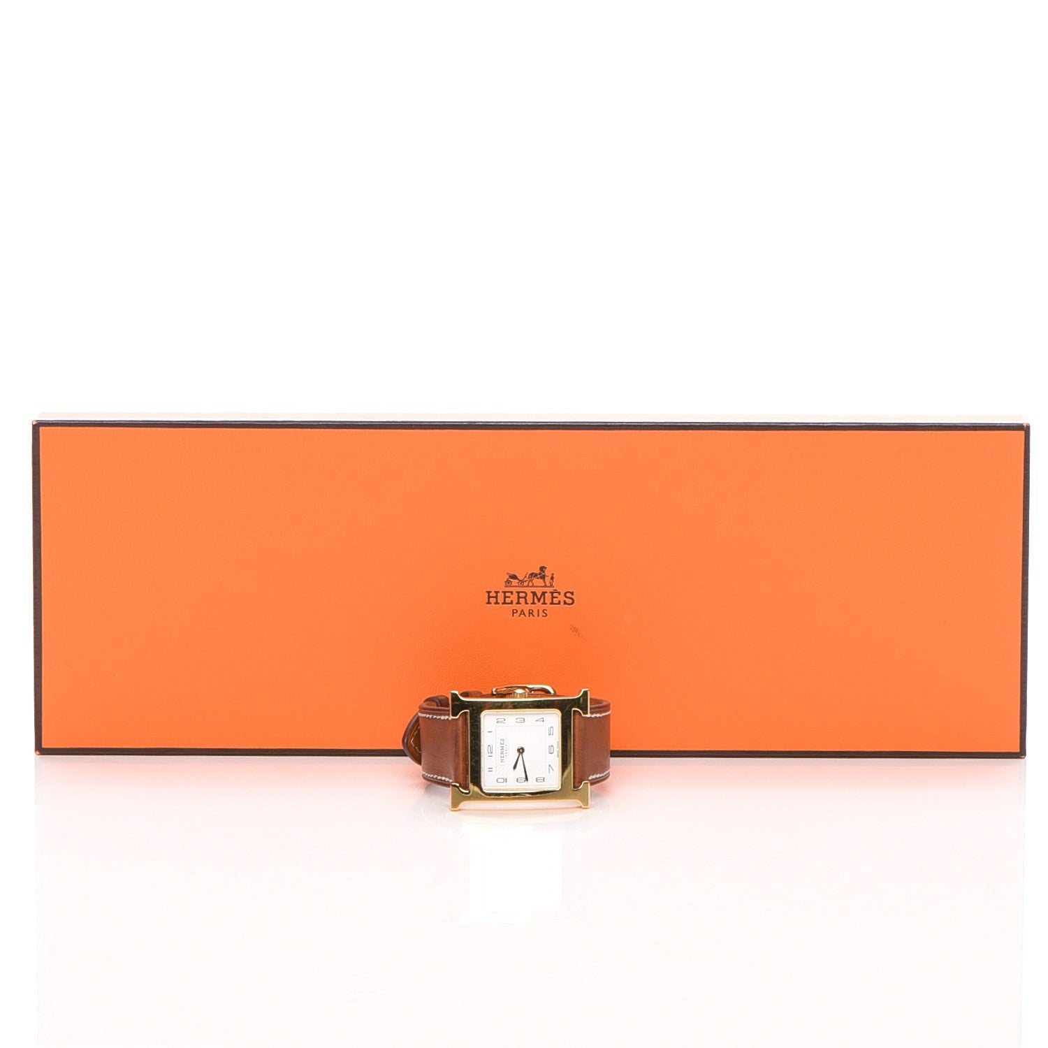 Hermes Stainless Steel Barenia 26mm Heure H Hour Quartz Watch Fauve 12 of 12