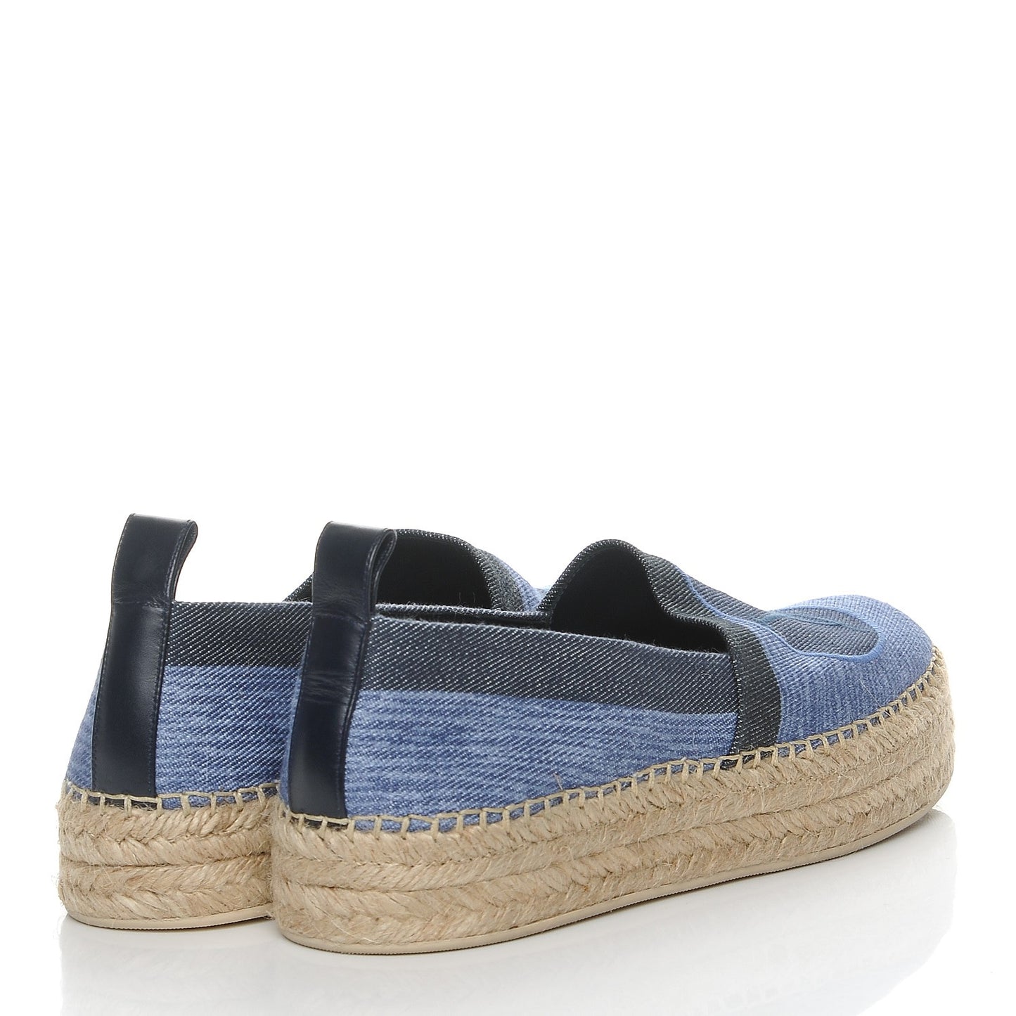 Canvas Blue Shore Espadrille Flats 40 Marine