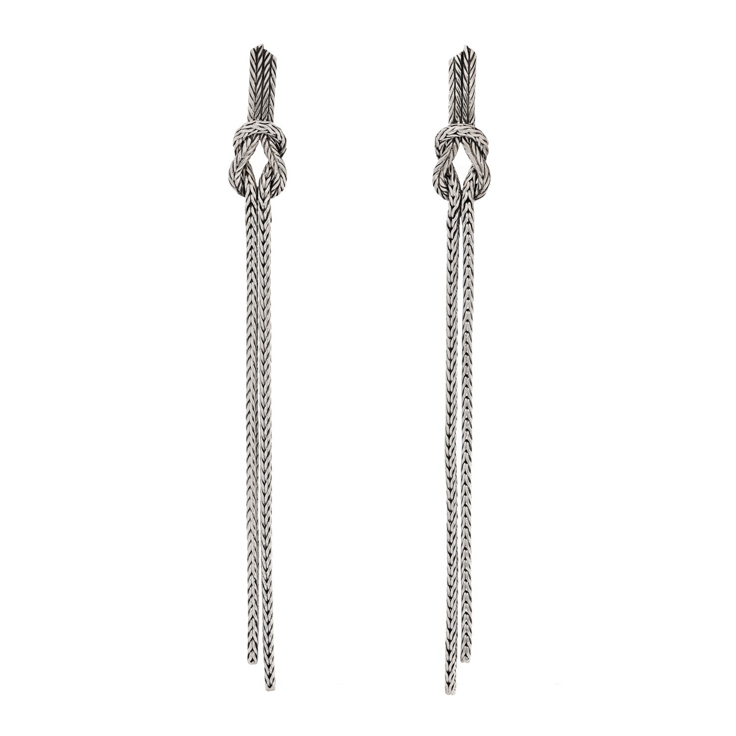 John Hardy Sterling Silver Love Knot Drop Earrings 1 of 4