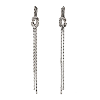 John Hardy Sterling Silver Love Knot Drop Earrings 1 of 4