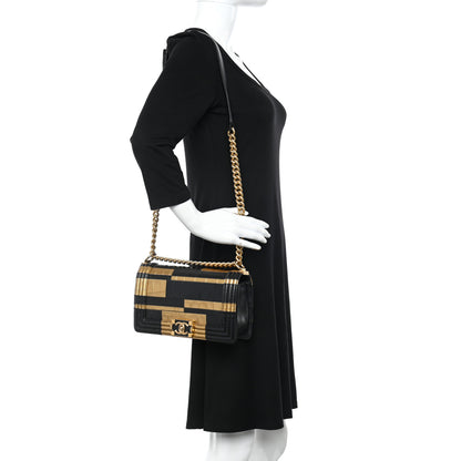 Chanel Crocodile Python Calfskin Embossed Medium Boy Flap Black Gold 2 of 17