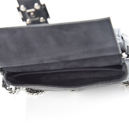 Fendi Vitello Dolce Elaphe Monster Eyes Micro Double Baguette Black Naturale 5 of 10