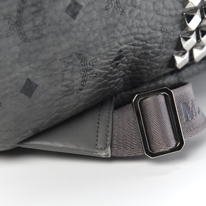 MCM Visetos Side Stud Medium Stark Backpack Grey 11 of 12