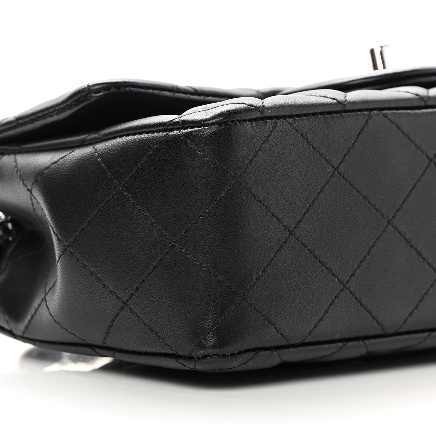 Lambskin Quilted Mini Rectangular Flap Black