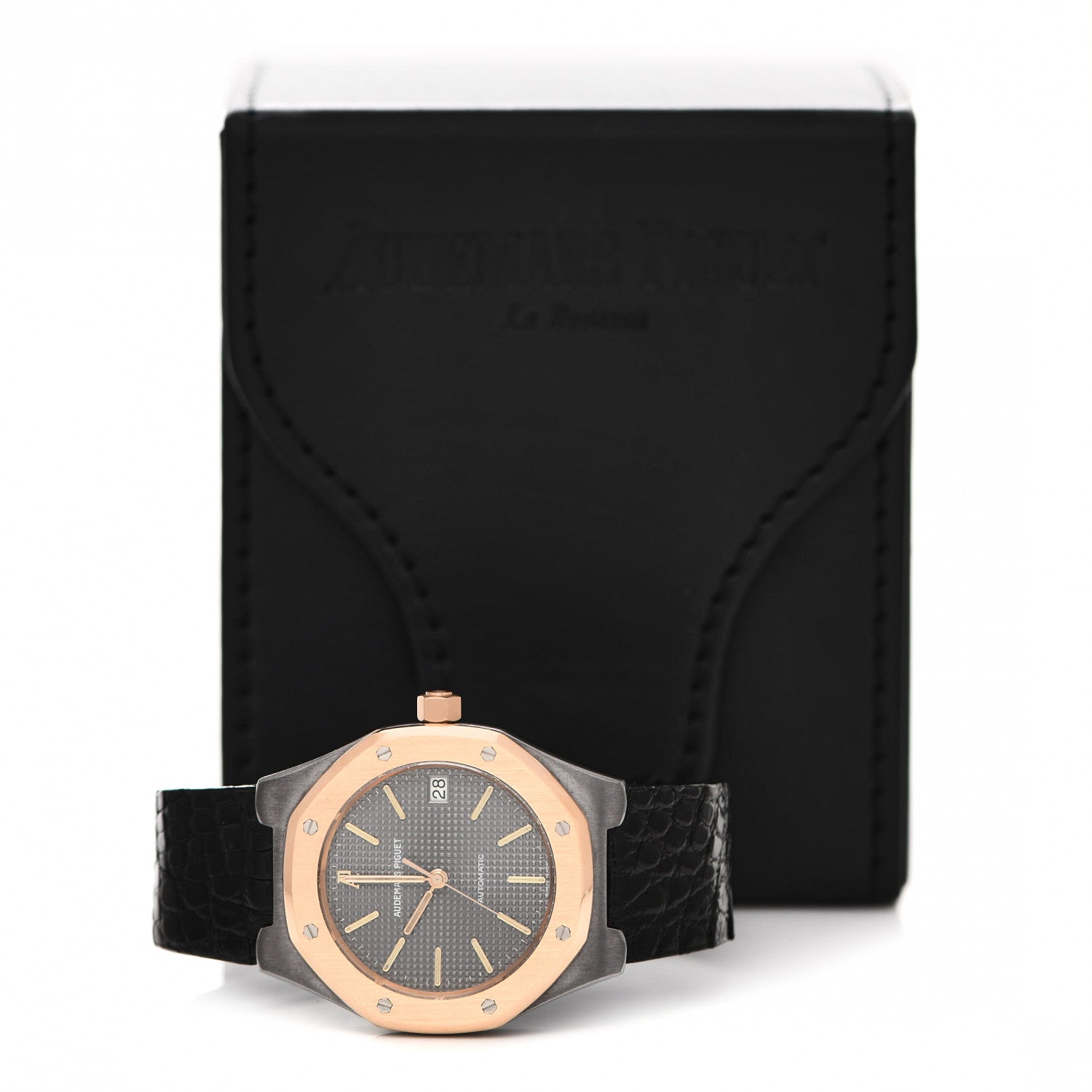 Audemars Piguet Tantalum 18K Rose Gold Alligator 36mm Royal Oak Automatic Watch Grey 14800 5 of 5