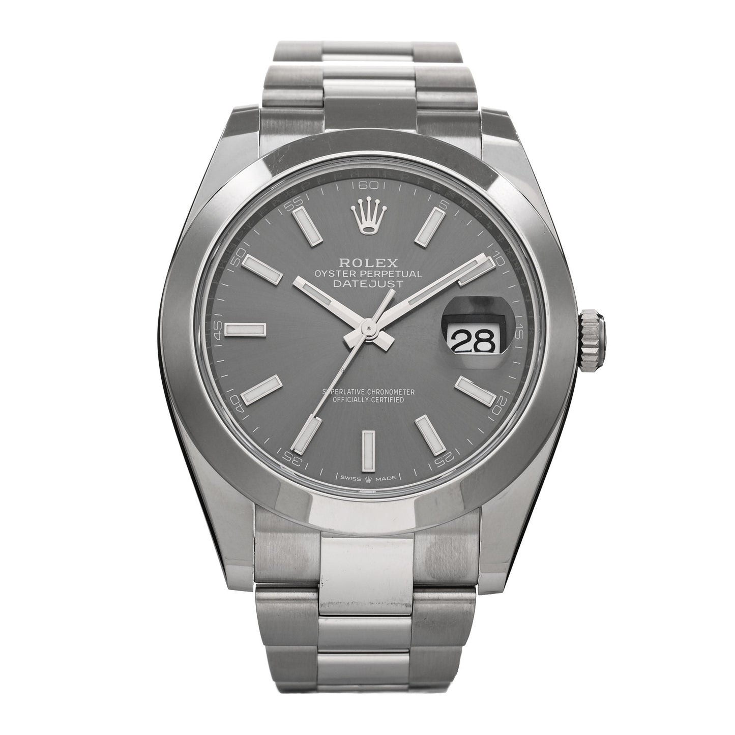 Stainless Steel 41mm Oyster Perpetual Datejust Watch Slate 126300