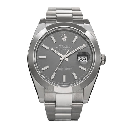 Rolex Stainless Steel 41mm Oyster Perpetual Datejust Watch Slate 126300 1 of 5
