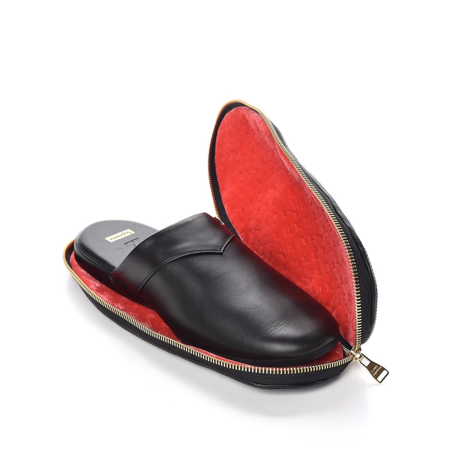 X SUPREME Lambskin Mens Hugh Slippers 7 Black