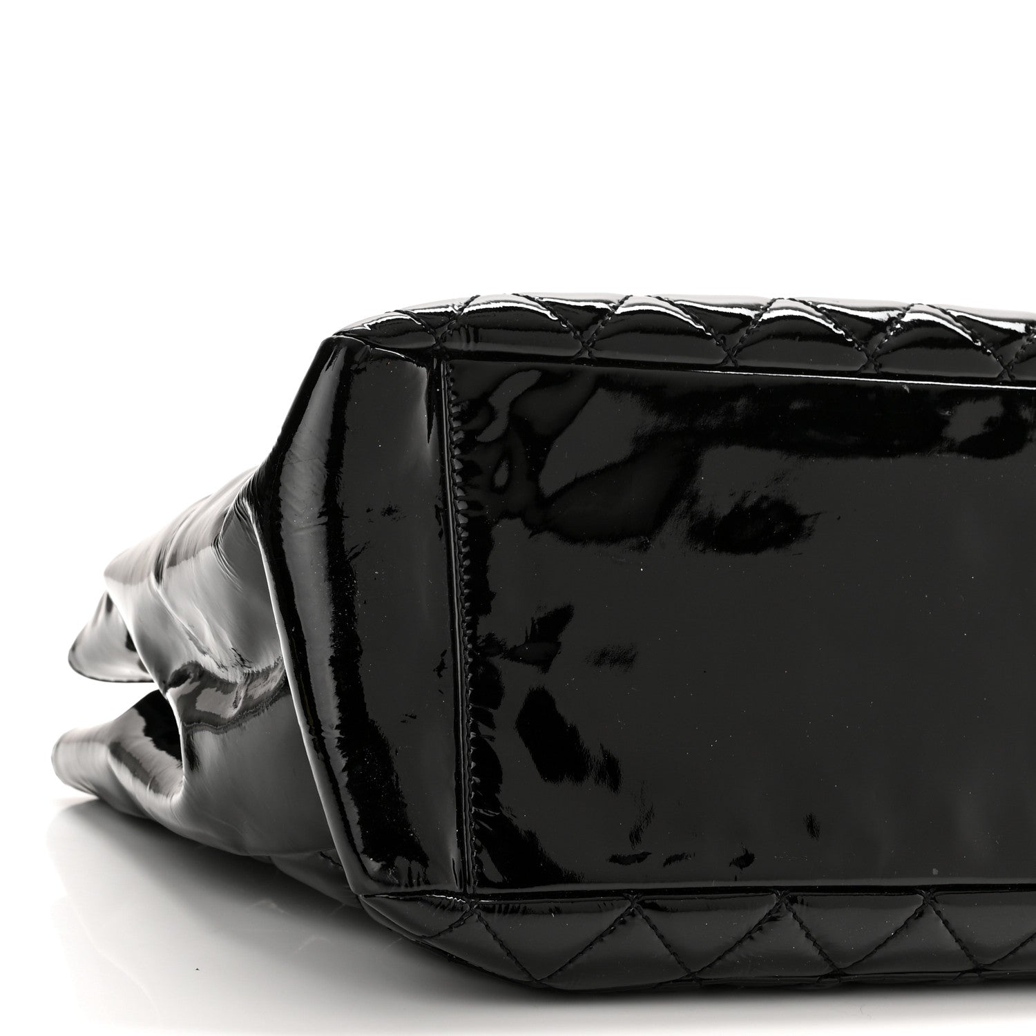Chanel Patent Quilted Grand Shopping Tote GST Black 8 of 11