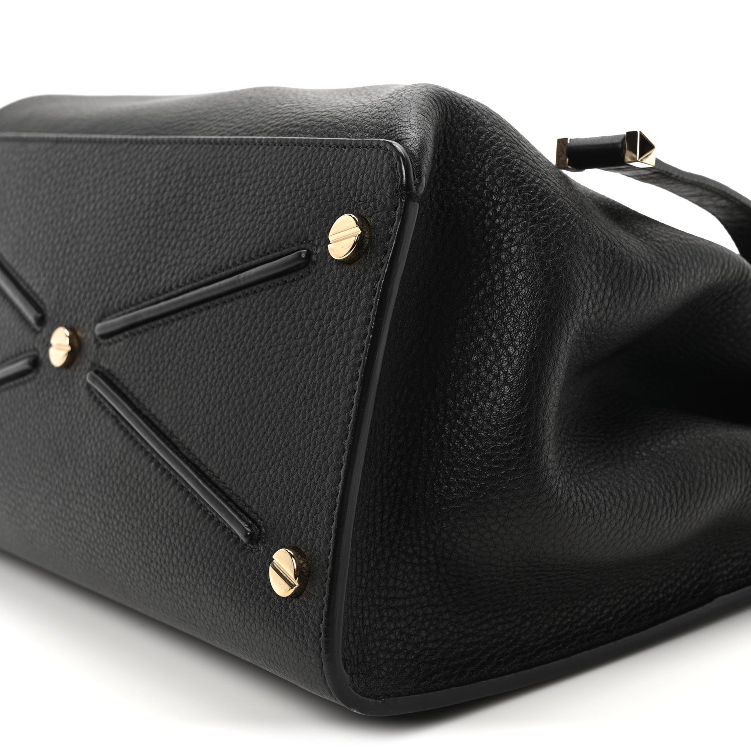 Valentino Garavani Pebbled Calfskin Large JoyLock Satchel Black 9 of 9