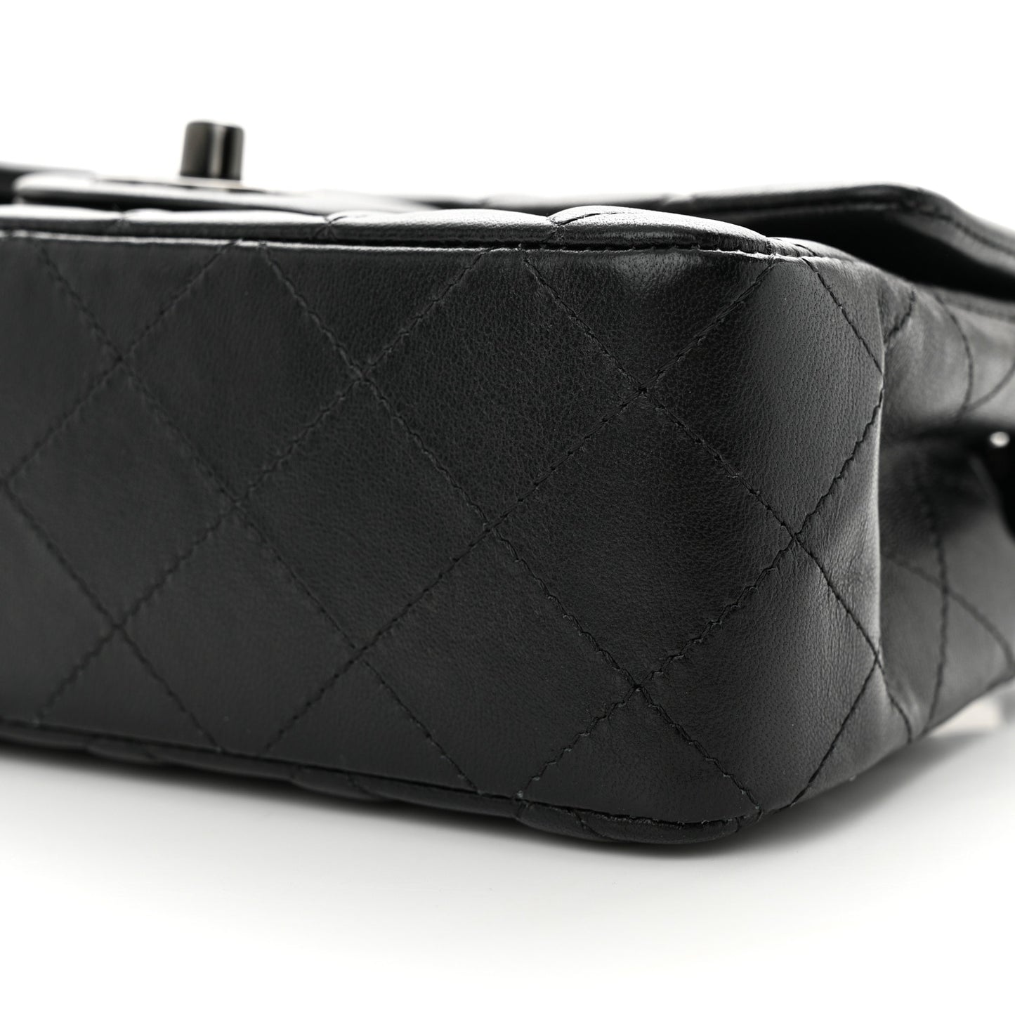 Lambskin Quilted Mini Rectangular Flap So Black