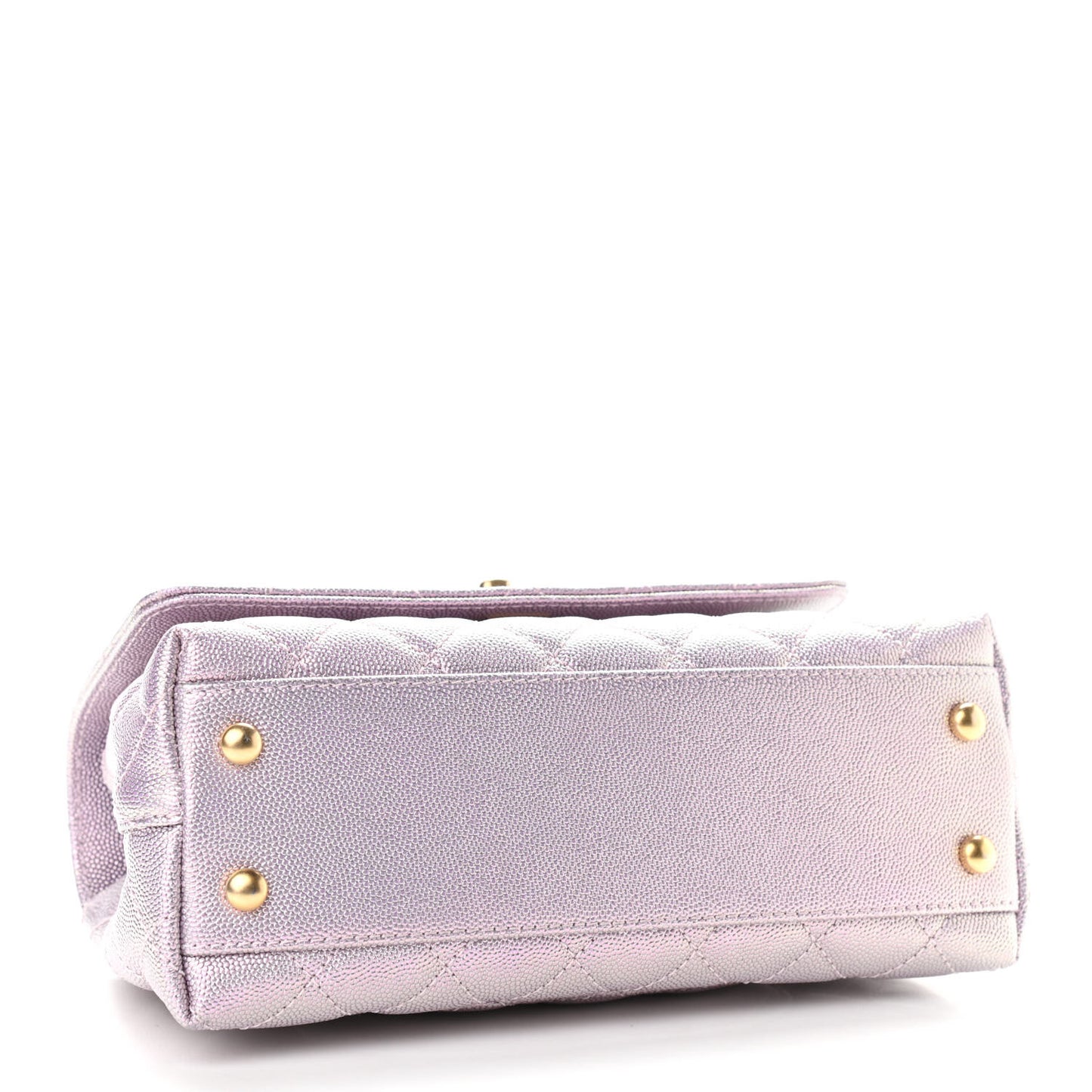 Iridescent Caviar Quilted Mini Coco Handle Flap Light Pink