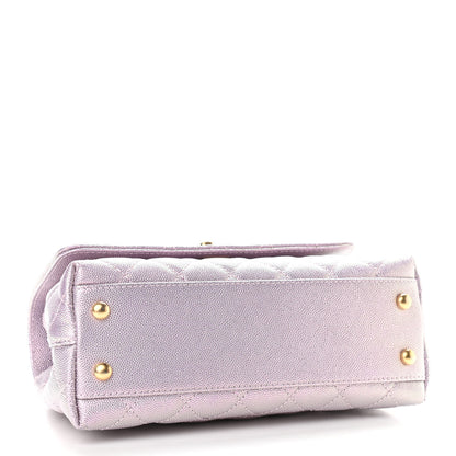 Chanel Iridescent Caviar Quilted Mini Coco Handle Flap Light Pink 3 of 10
