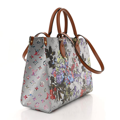 Louis Vuitton Metallic Monogram LV Garden OnTheGo MM Silver 4 of 9