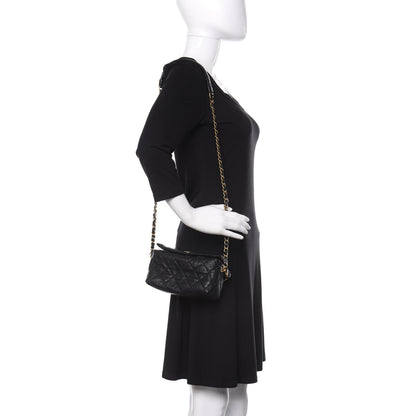 Chanel Crumpled Lambskin Quilted Small CC Links Shoulder Bag Black 2 of 11