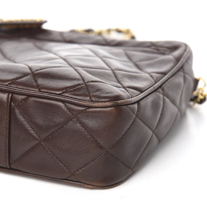 Chanel Lambskin Quilted Camera Case Brown 10 of 11