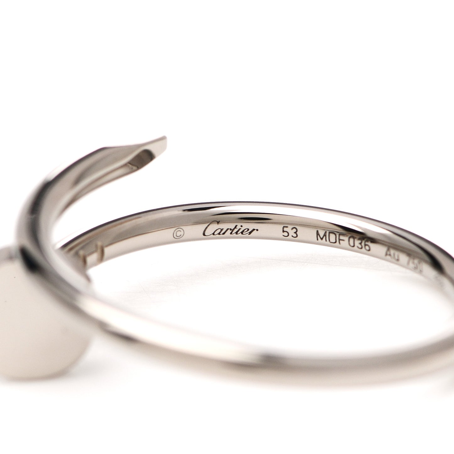 18K White Gold Small Juste Un Clou Ring 53 6.25