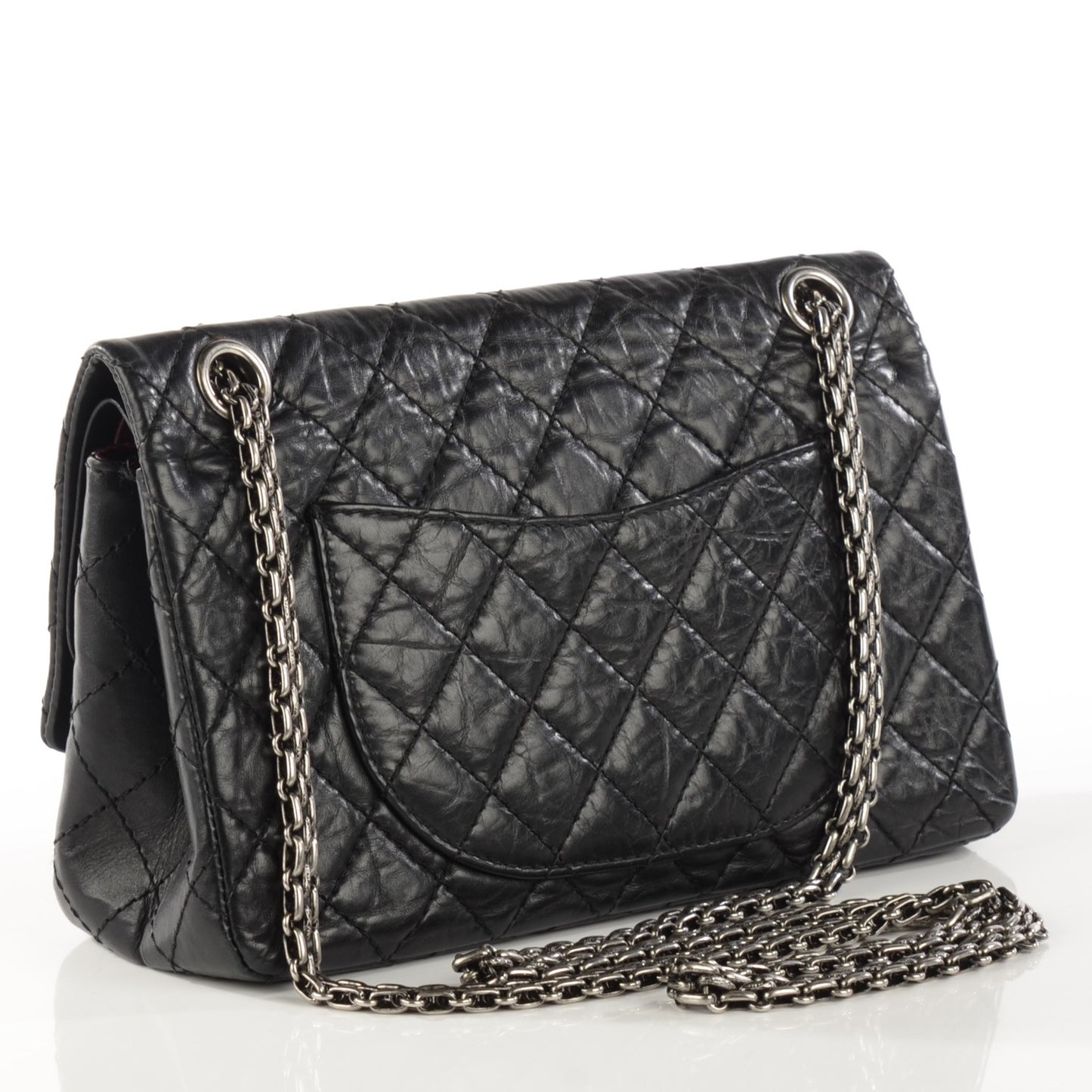 Aged Calfskin Quilted 2.55 Reissue 225 Flap Black