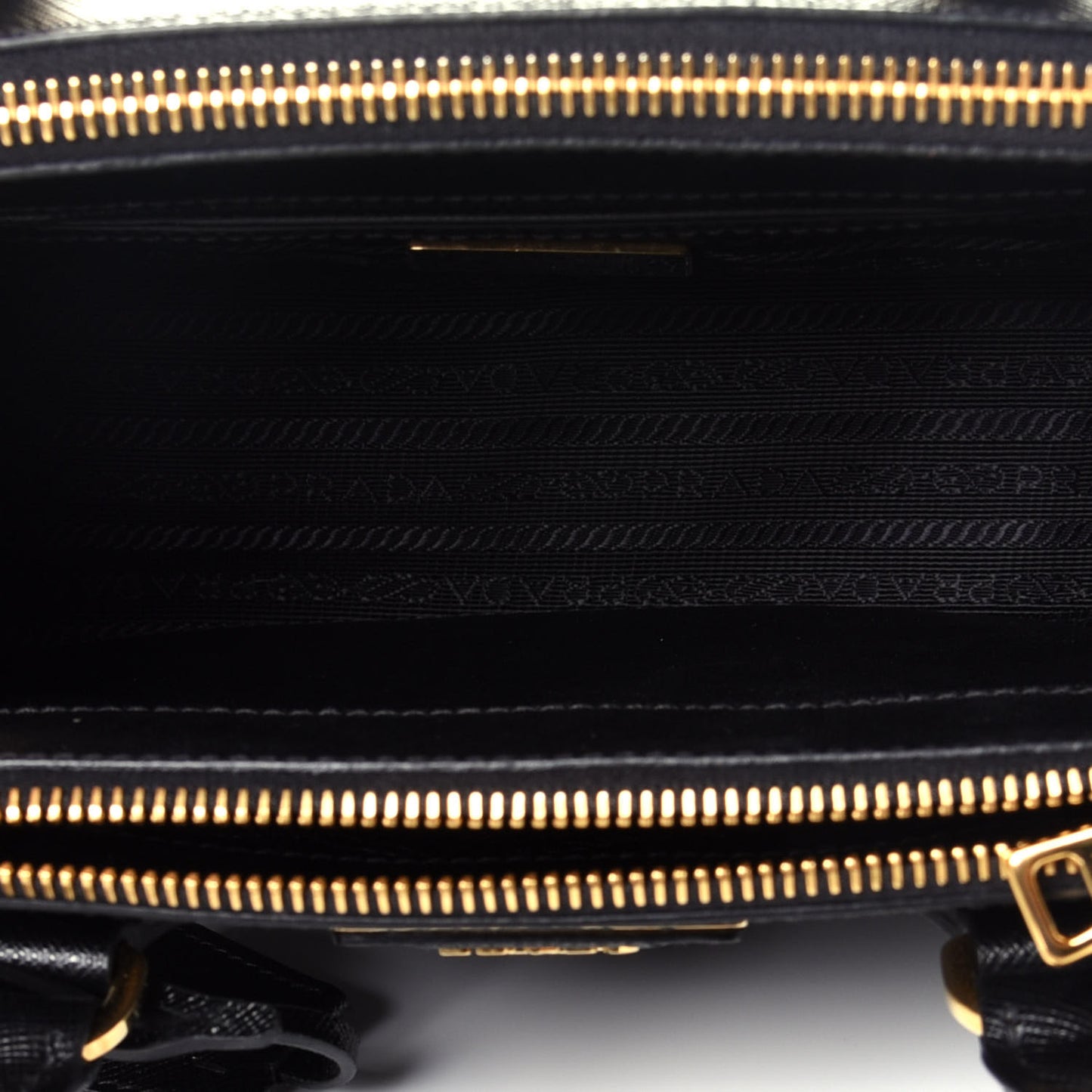 Saffiano Mini Galleria Double Zip Tote Black