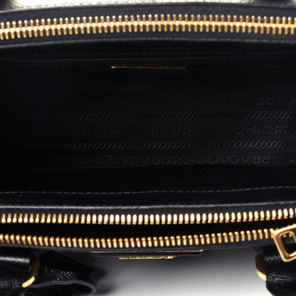 Prada Saffiano Mini Galleria Double Zip Tote Black 6 of 9