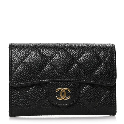 Chanel Caviar Quilted Flap Card Holder Black 1 of 7