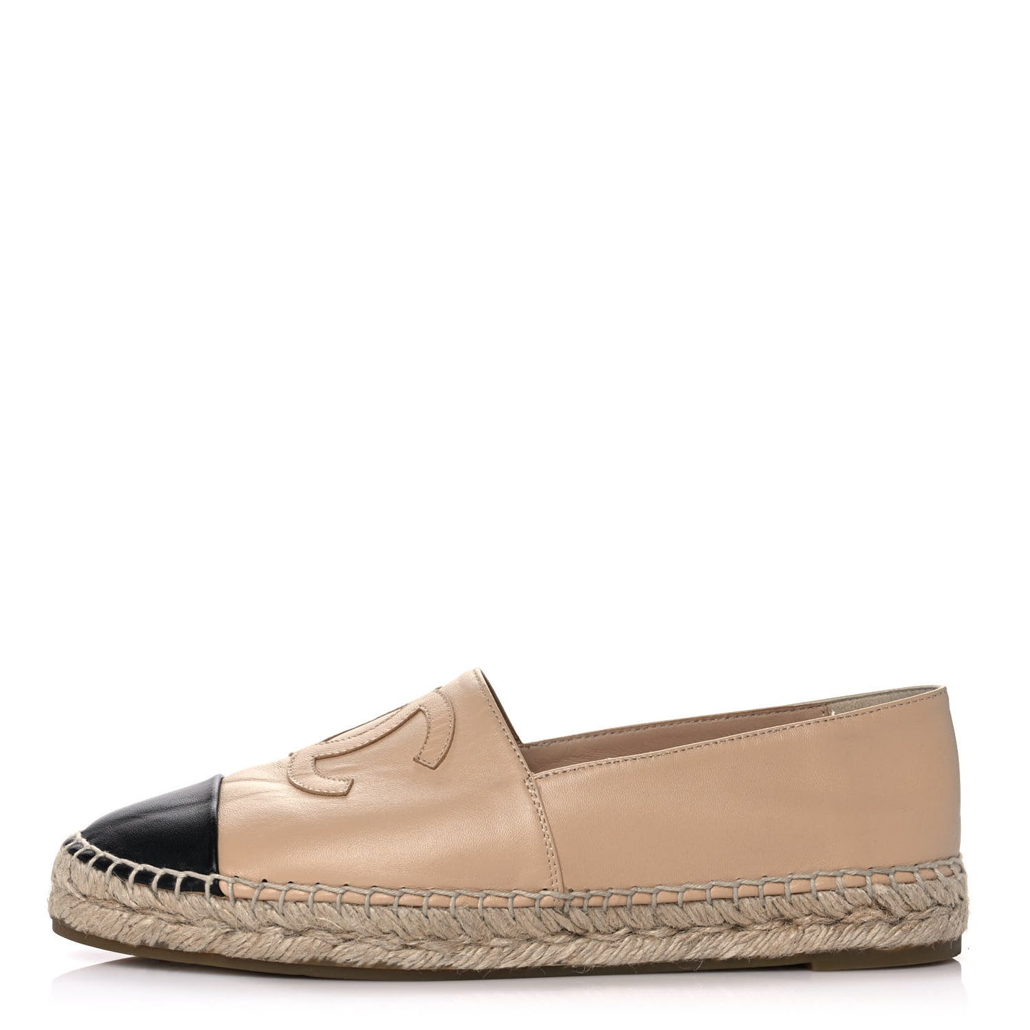 Lambskin CC Espadrilles 41 Beige Black