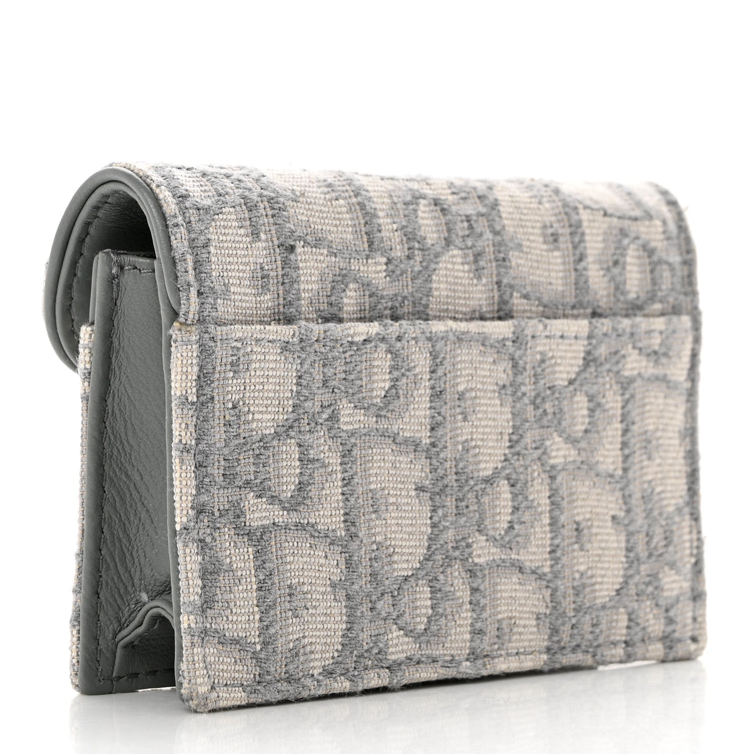 Christian Dior Oblique Saddle Card Holder Gray 3 of 7
