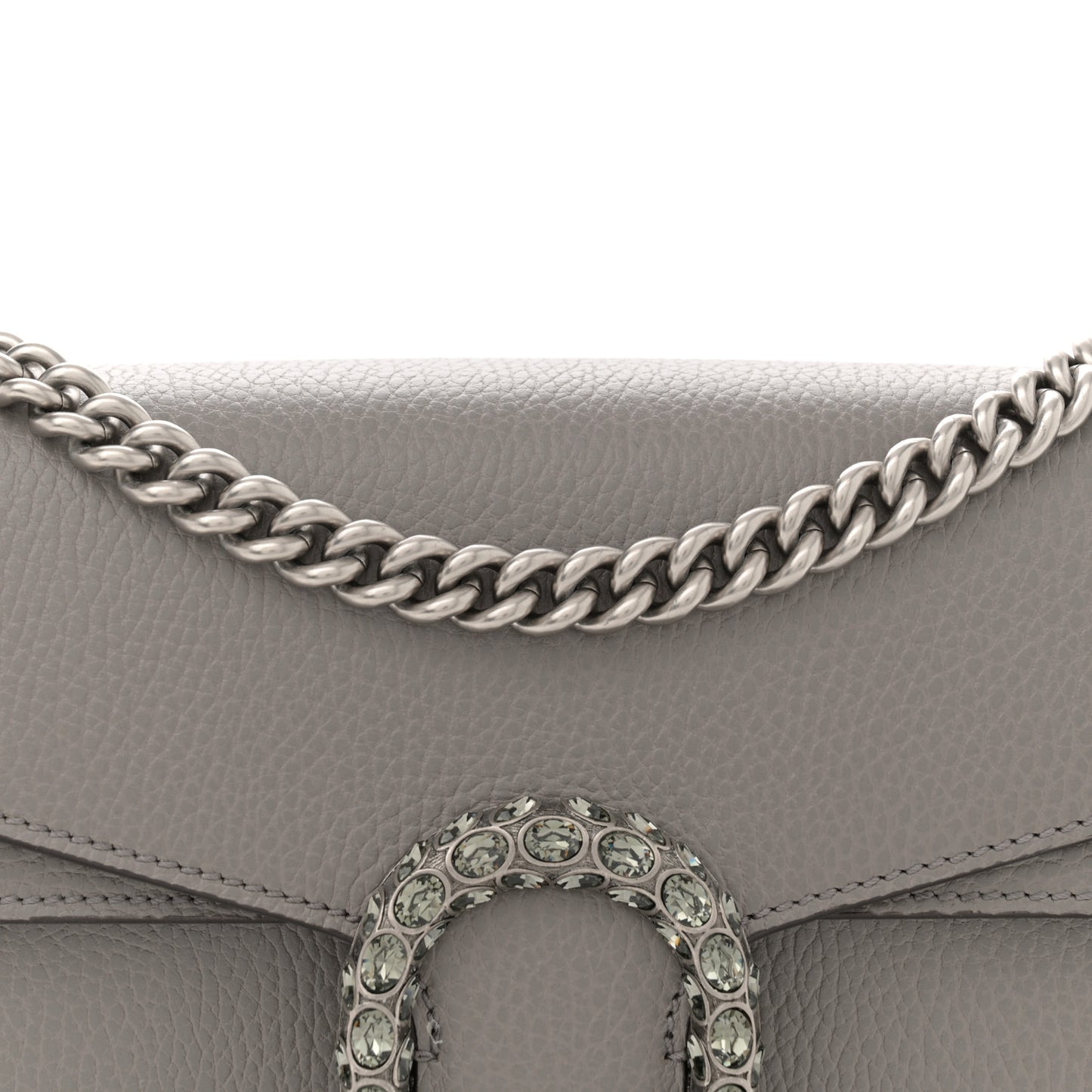 Pebbled Calfskin Small Dionysus Shoulder Bag Dusty Grey