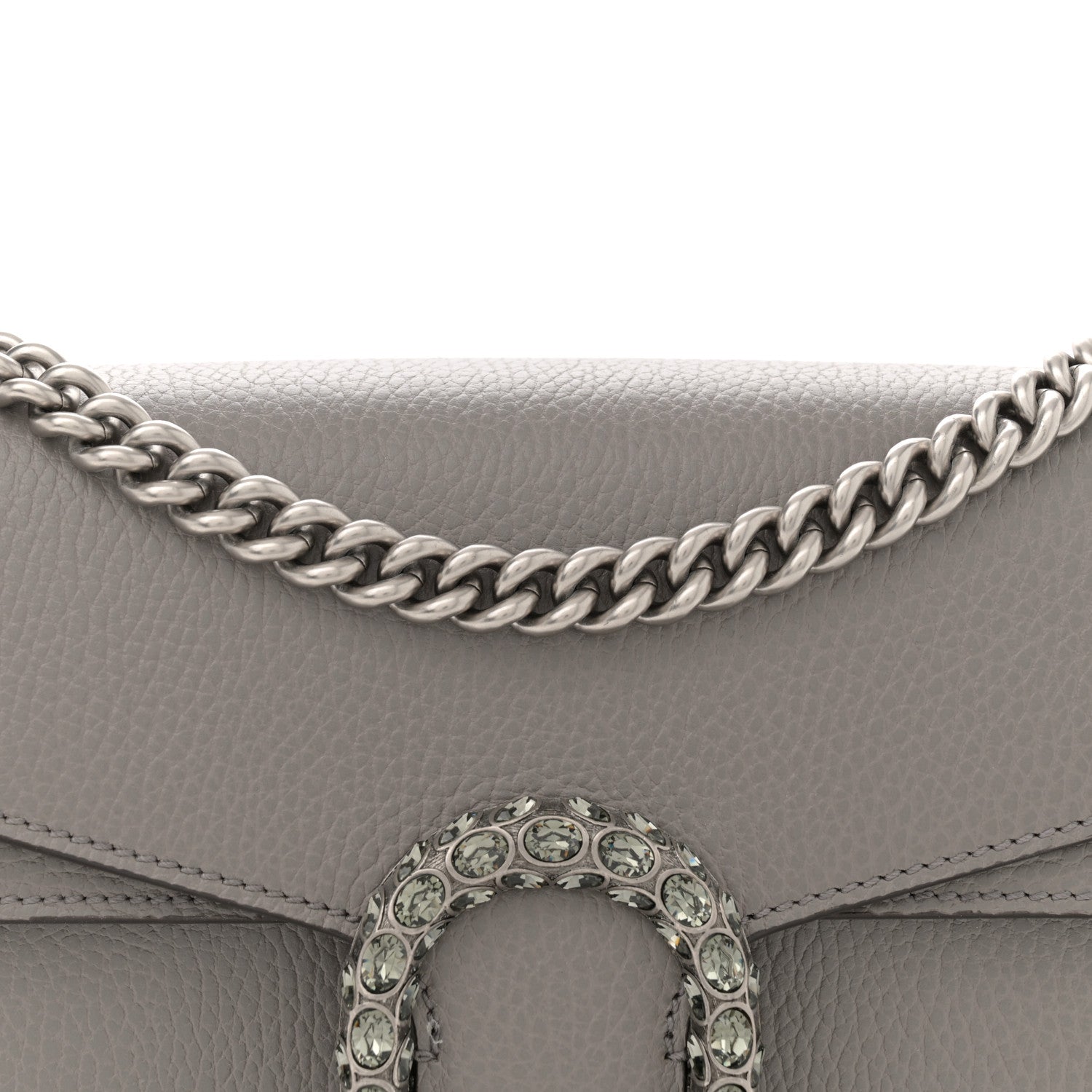 Gucci Pebbled Calfskin Small Dionysus Shoulder Bag Dusty Grey 9 of 12