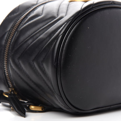 Gucci Calfskin Matelasse Mini GG Marmont Round Backpack Black 9 of 10